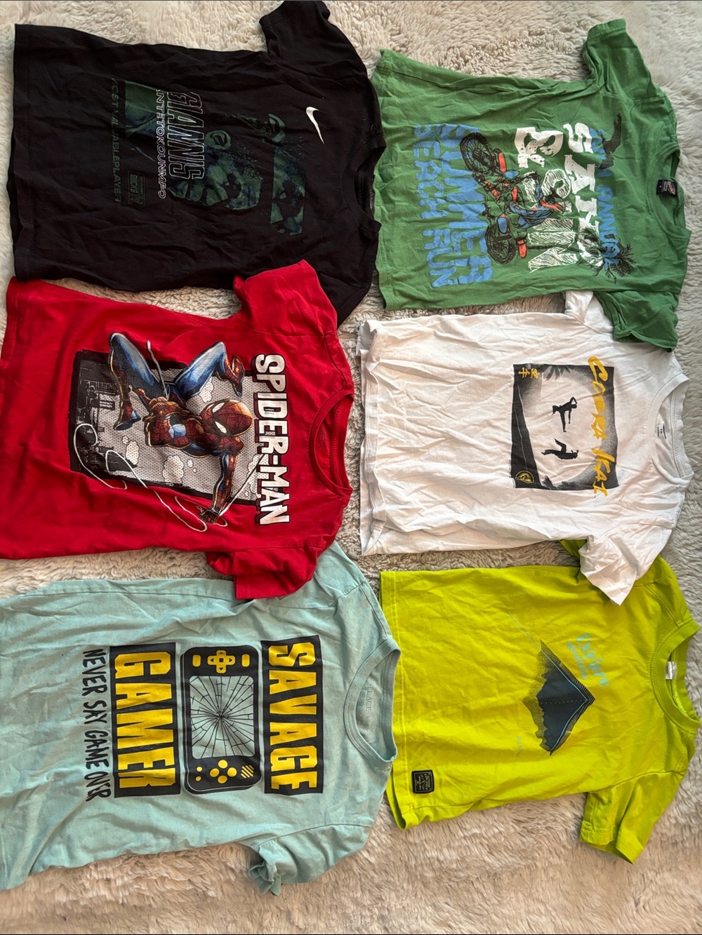 Boys t-shirts size 7/8 — Spiderman, Cobra Kai, Giannis, etc.